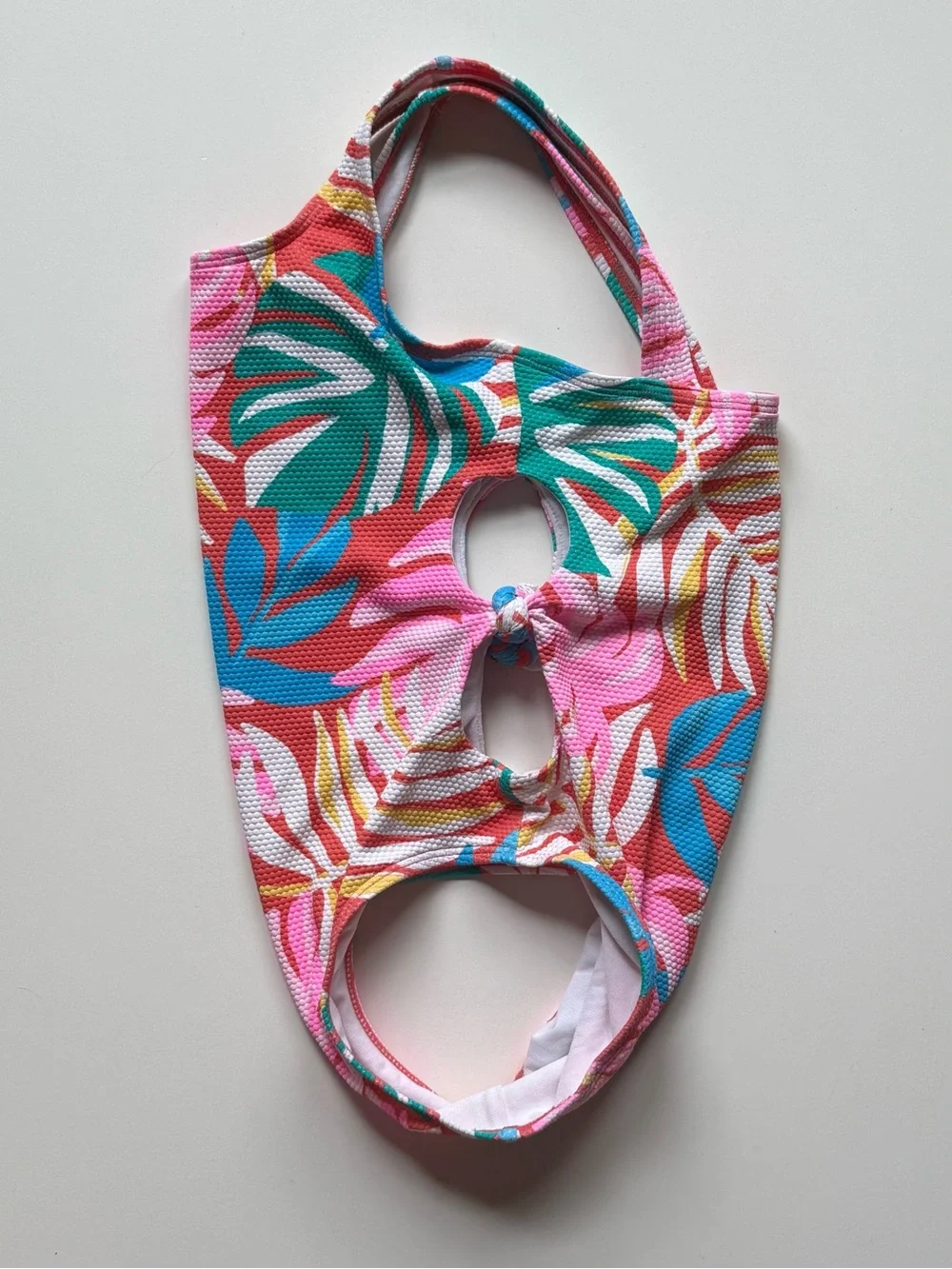 Cat & Jack Girls Multicolor Tropical Leaf One-Piece Swimsuit - Size M (7/8)